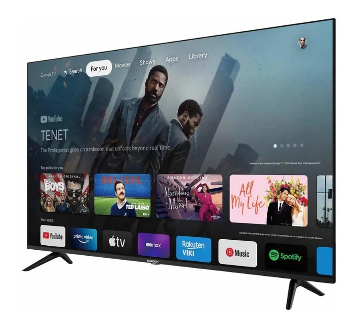 Skyworth 55Q6500H, 55" 4K QLED Smart Google TV, Black (1YR WRTY)