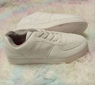 White Casual Lace-Up Sneakers