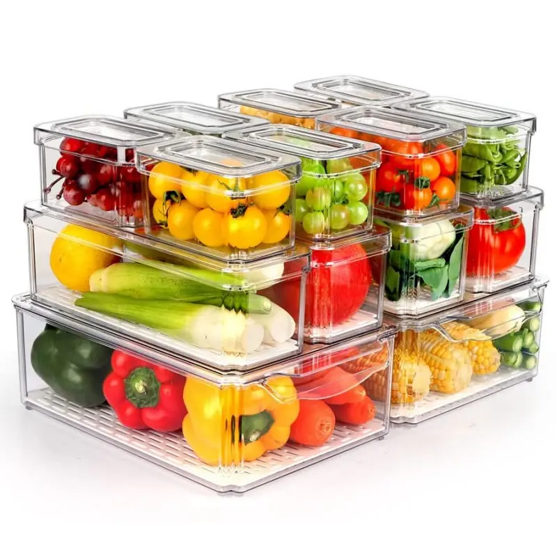 14-Piece Acrylic Fridge Organizer Set